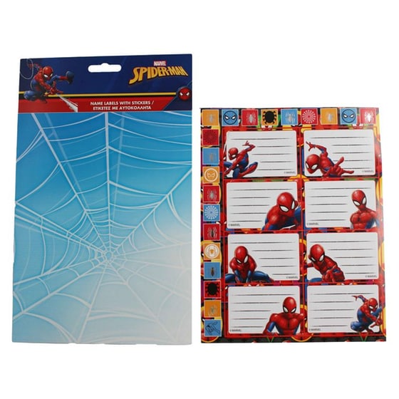 Αυτοκόλλητες Ετικέτες Gim Spiderman Με Αυτοκόλλητα (16 Τεμάχια) image 1