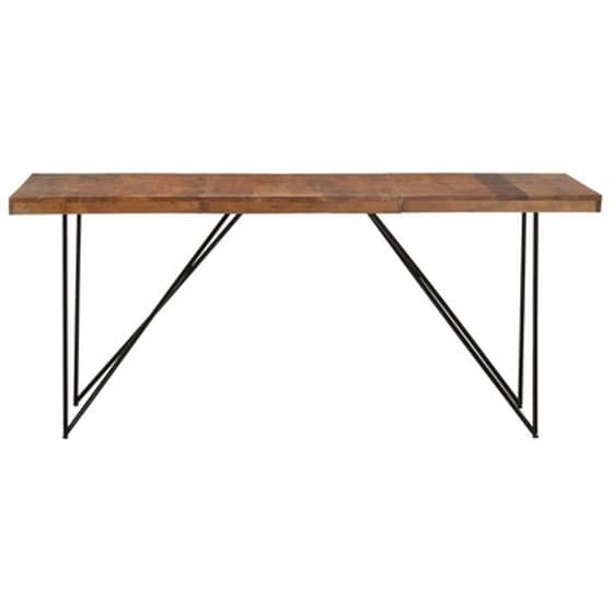 Τραπεζαρία Vidaxl από Μασίφ Ξύλο Ακακίας 180x90x76 cm - Μαύρο/Καφέ image 2
