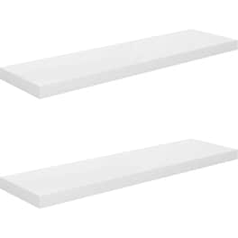 Ράφια Τοίχου VidaXL από MDF 90x23.5x3.8 cm 2 Τμχ - Λευκό