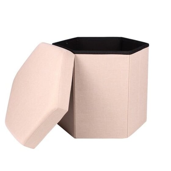 Κουτί Αποθήκευσης Και Σκαμπό Hexagonal, Muhler, Linen Beige image 1
