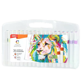 Μαρκαδόροι Σχεδίου Ακρυλικοί Deli Color Emotion (36 Τεμάχια)