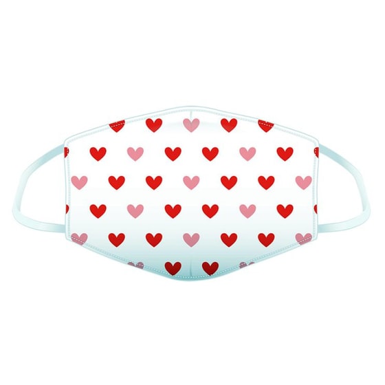 Μάσκα Προστασίας Puckator Βαμβακερή Καρδιές Large - Κόκκινη image 2