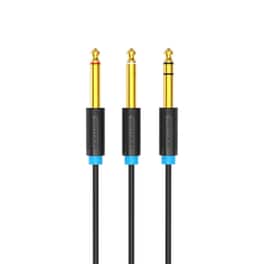 Καλώδιο Ήχου Vention BATBH 2x 6.5mm male σε 6.5mm male 2m - Μαύρο