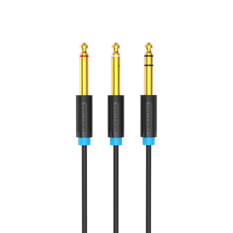 Καλώδιο Ήχου Vention BATBH 2x 6.5mm male σε 6.5mm male 2m - Μαύρο