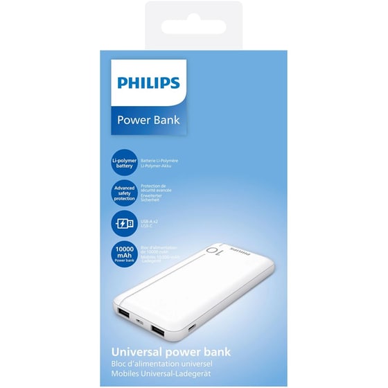 Powerbank Philips Universal Slim 10.000mAh - White image 1
