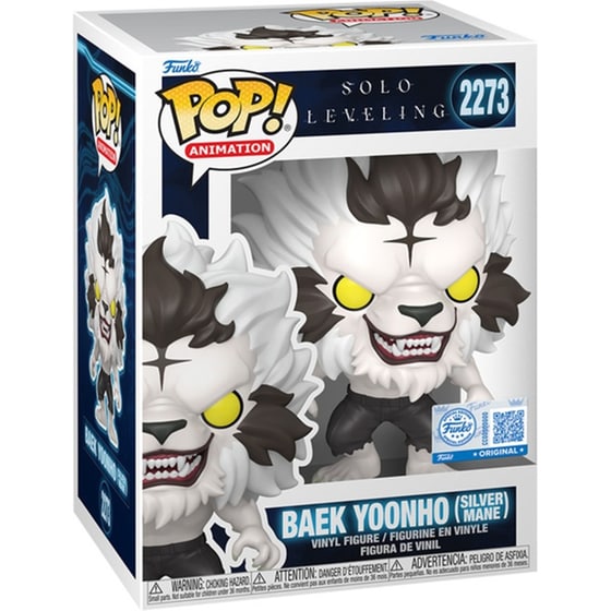 Funko Pop! Animation: Solo Leveling - Baek Yoonho (Silver Mane) (Flocked)* (Special Edition) #2273 Vinyl Figure image 1