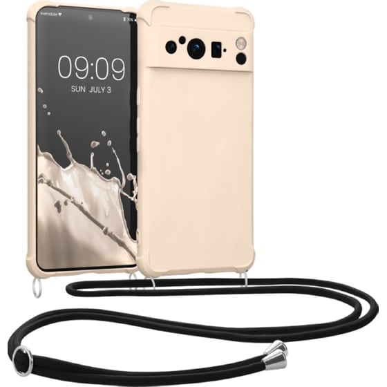 Θήκη Google Pixel 8 Pro - KWmobile Matte με Λουράκι - Cream image 0