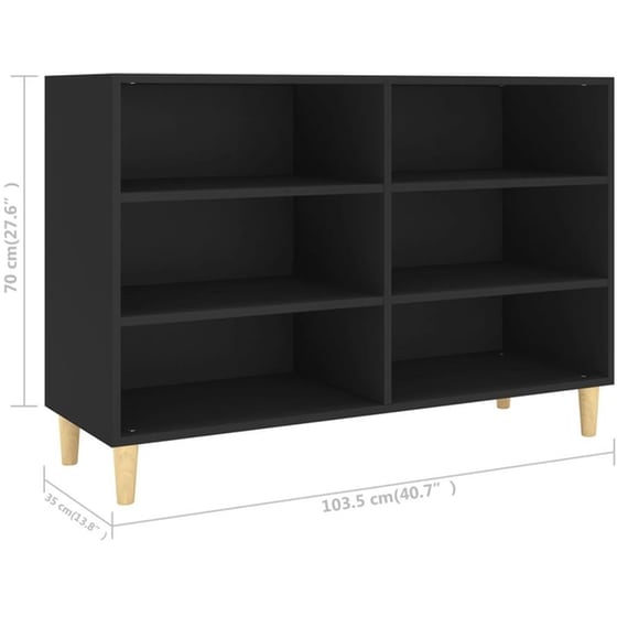 Βιβλιοθήκη VidaXL από Μοριοσανίδα 103.5x35x70 cm  - Μαύρο image 7