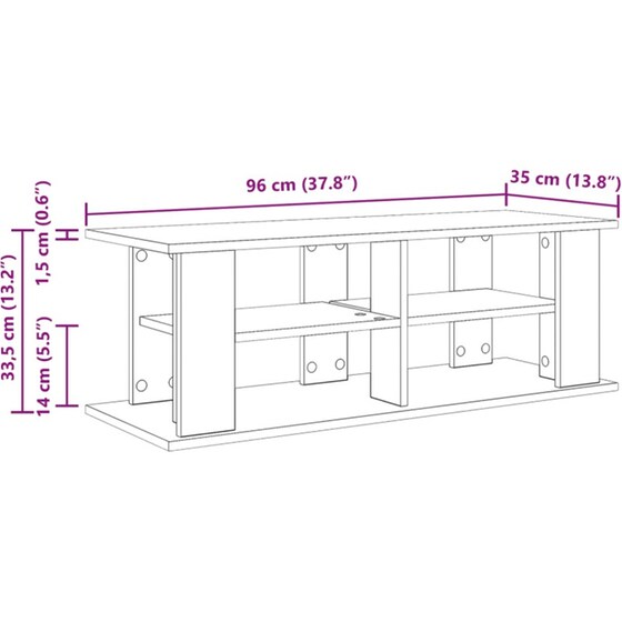 Έπιπλο Τηλεόρασης VidaXL 96 x 35 x 33,5 cm - Παλαιωμένο Ξύλο image 7
