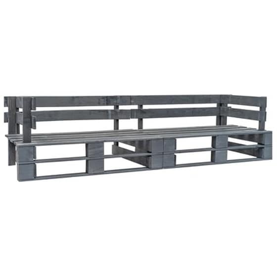 Καναπές Κήπου VidaXL Διθέσιος από Ξύλο 220x66x55 cm - Γκρι image 1