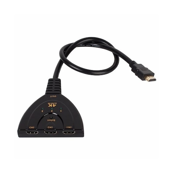 Powertech HDMI Switch 3x1 Pigtail, 4K x 2K, 3D Support, 0.50m, Black image 2