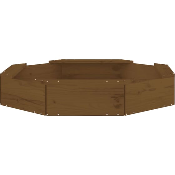 VidaXL Αμμοδόχος με Καθίσματα Οκτάγωνη 111x111x20cm Ξύλινη - Μελί image 3