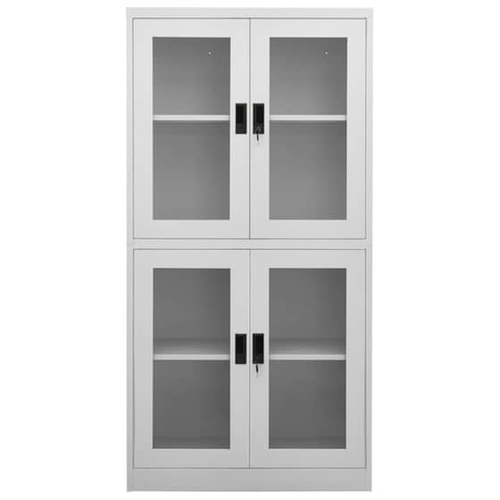Ντουλάπα Γραφείου VidaXL από Ατσάλι 90x40x180 cm - Ανοιχτό Γκρι image 2