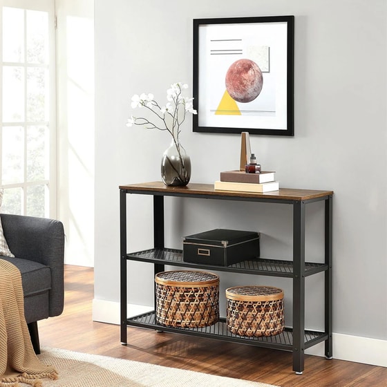 Κονσόλα Εισόδου Vasagle Lnt81bx από Μοριοσανίδα/Μέταλλο 101.5x35x80cm - Καφέ/Μαύρο image 1