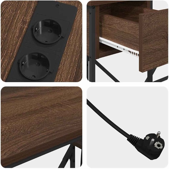 Γραφείο VidaXL από Επεξεργασμένο Ξύλο 120x79x86,5 cm - Καφέ Δρυς image 7