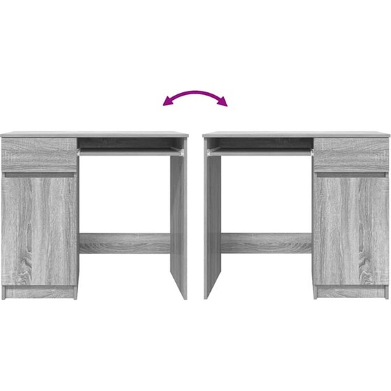Γραφείο VidaXL από Επεξεργασμένο Ξύλο 86x49x76 cm - Γκρι Sonoma image 8