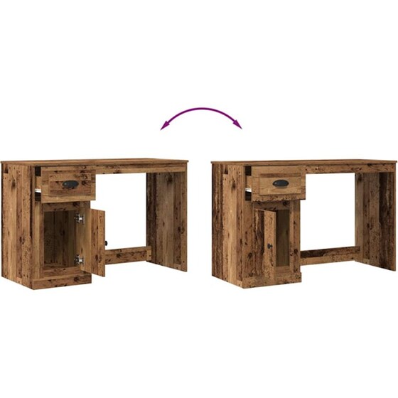 Γραφείο VidaXL από Επεξεργασμένο Ξύλο 50x115x75 cm - Παλιό Ξύλο image 9