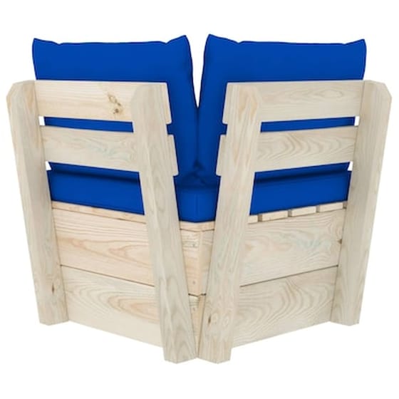 Καναπές Κήπου Γωνιακός VidaXL από Εμποτισμένο Ξύλο Ερυθρελάτης 60x60x65 cm - Μπλε image 4