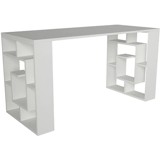 Γραφείο Βιβλιοθήκη Welhome από Μελαμίνη 140x60cm - Λευκο image 0