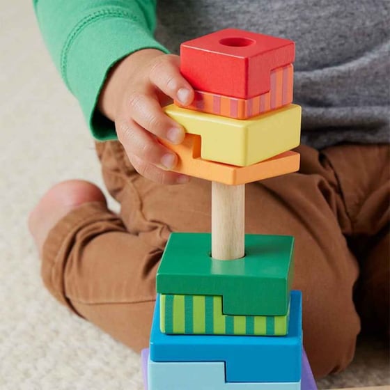 Fisher Price Wooden Stacking Shape Sorter Ξύλινες Πυραμίδες image 3