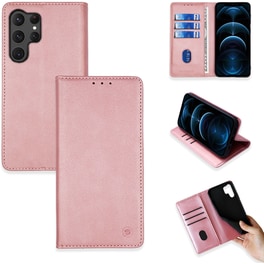 Θήκη Samsung Galaxy S23 Ultra - Sonique Vintage Magnet Book - Ροζ Χρυσό