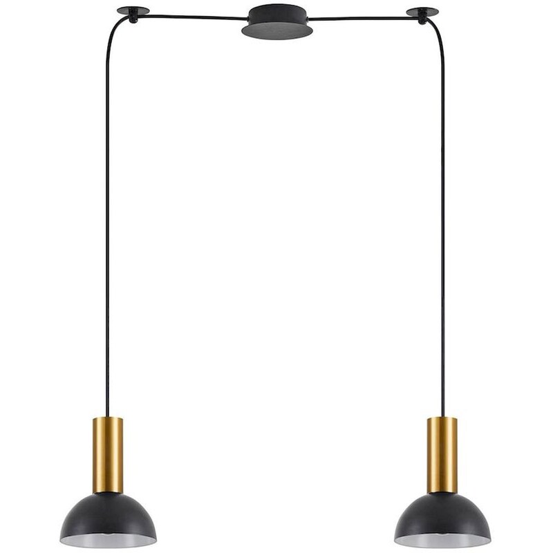 Φωτιστικό Οροφής Δίφωτο Homelighting 77-8648 Μεταλλικό - Μαύρο/Χρυσό