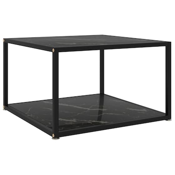 Τραπεζάκι Σαλονιού Vidaxl από Ψημένο Γυαλί 60x60x35cm - Μαύρο image 0