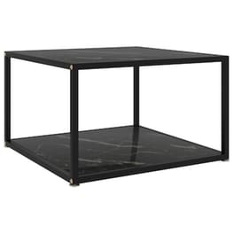 Τραπεζάκι Σαλονιού Vidaxl από Ψημένο Γυαλί 60x60x35cm - Μαύρο