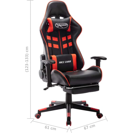 Καρέκλα Gaming VidaXL από Τεχνητό Δέρμα - Μαύρη/ Κόκκινη image 8