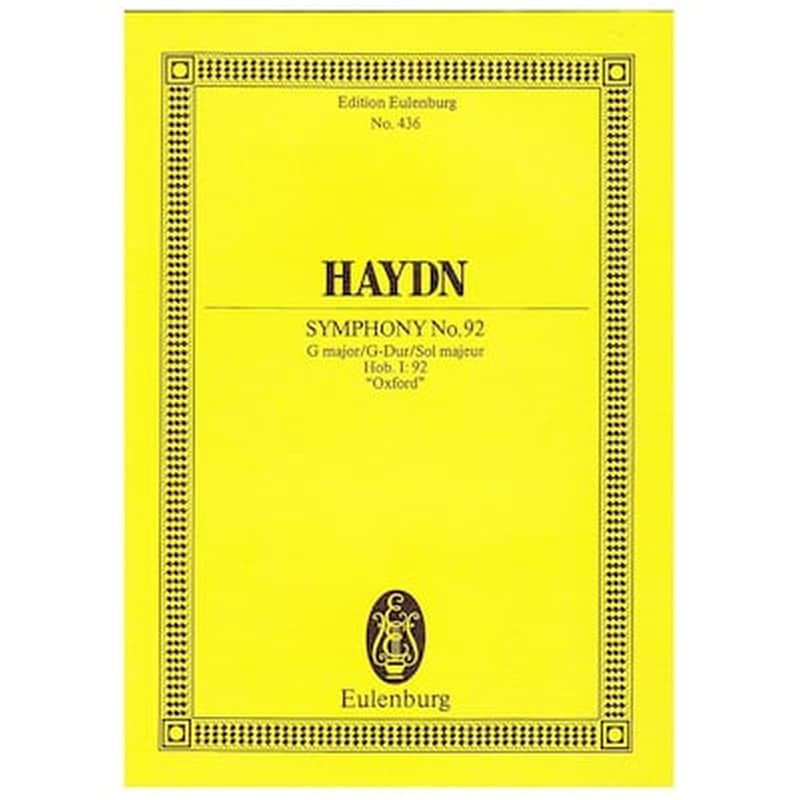 EDITIONS EULENBURG Βιβλίο Για Σύνολα Editions Eulenburg Haydn - Symphony Nr.92 In G Major oxford [pocket Score]