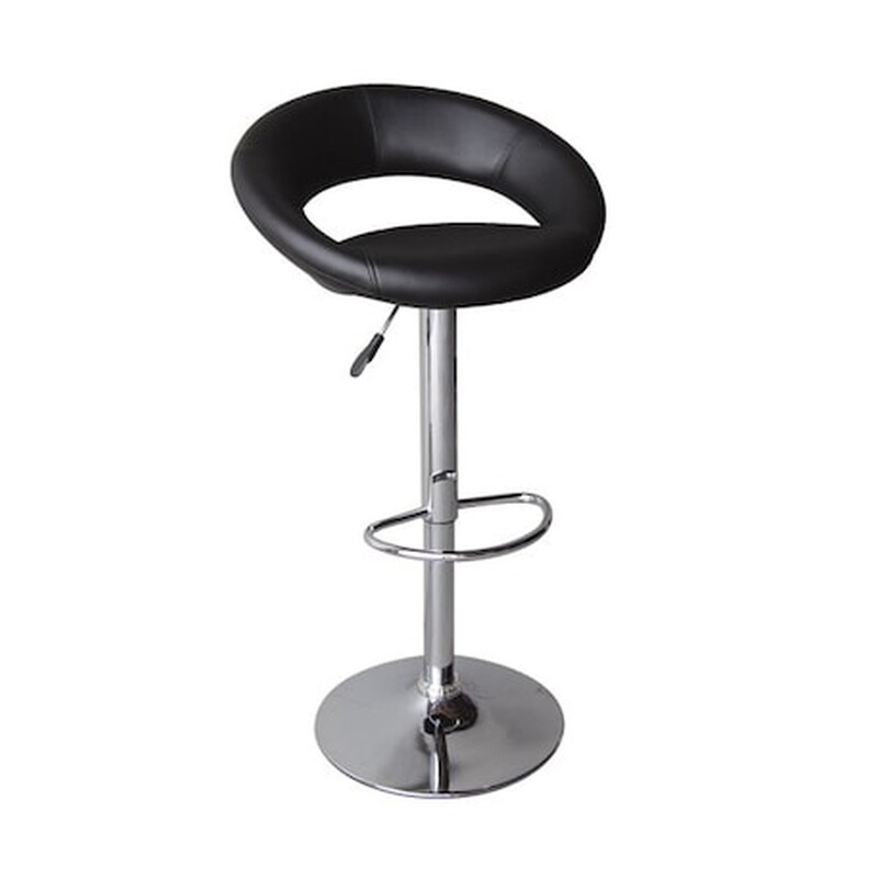 WOODWELL Σκαμπό Μπαρ Woodwell Δερματίνη 2 Τμχ - Μαύρo