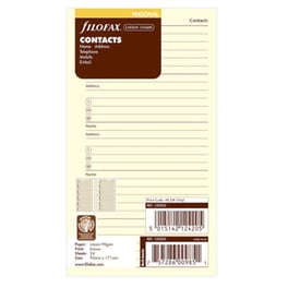 Ανταλλακτικά Φύλλα Ημερολογίου Filofax Per Cot Crm Name/add/email/tel/fax
