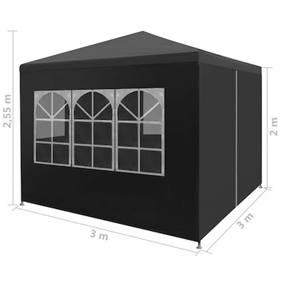 Τέντα Vidaxl Χάλυβας 3x3m - Ανθρακί image 3