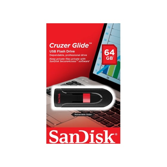 USB stick SanDisk Cruzer Glide 128GB USB 2.0 Μαύρο image 4