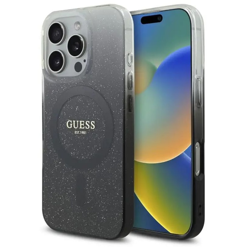 GUESS Θήκη Apple iPhone 16 Pro - Guess Glitter Gradient MagSafe- Black