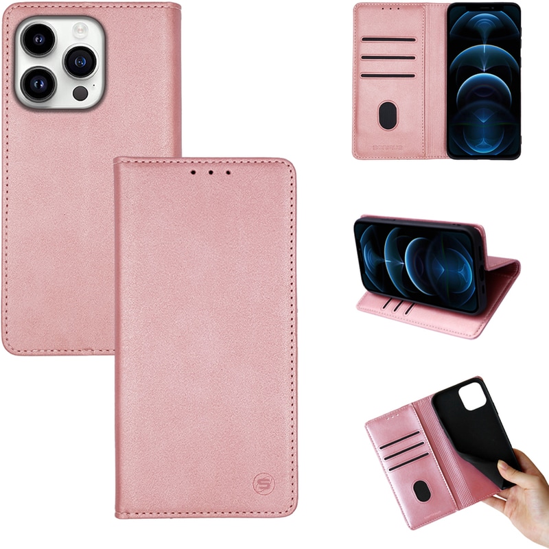 Θήκη Apple iPhone 14 Pro - Sonique Vintage Magnet Book - Ροζ Χρυσό