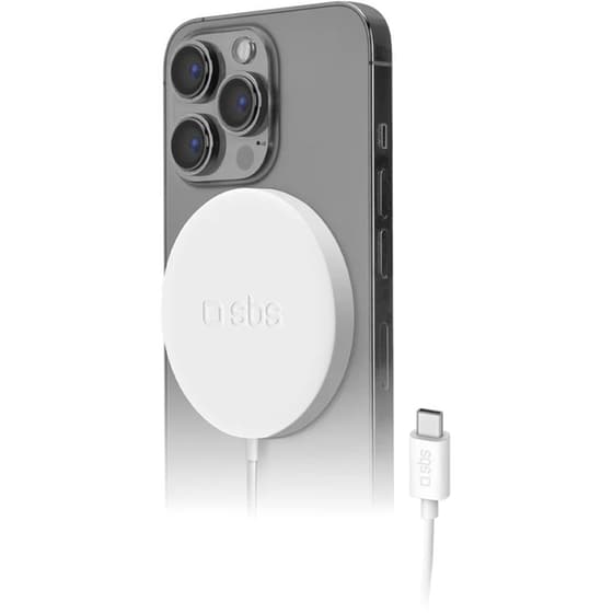 Ασύρματος Φορτιστής SBS Wireless Charger MAG USB‑C 15 W - Λευκό image 0