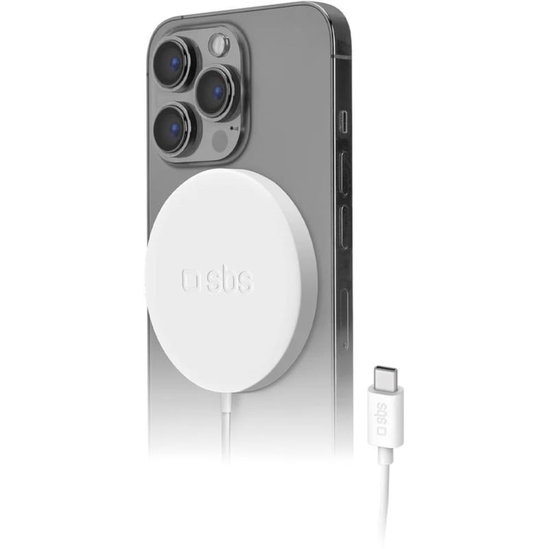 Ασύρματος Φορτιστής SBS Wireless Charger MAG USB‑C 15 W - Λευκό