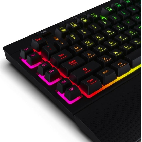 Redragon Shiva K512 Gaming Μεμβράνης Ενσύρματο USB Πληκτρολόγιο RGB Μαύρο (US) image 4