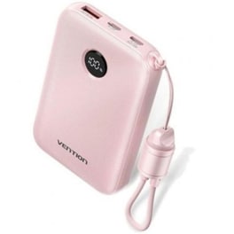 Powerbank Vention FKAP0-C-TY με ενσωματωμένο καλώδιο USB-C 10.000mAh 22.5W - Pink