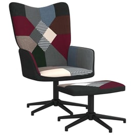 Πολυθρόνα Relax VidaXL Σχέδιο Patchwork από Ύφασμα με Σκαμπό