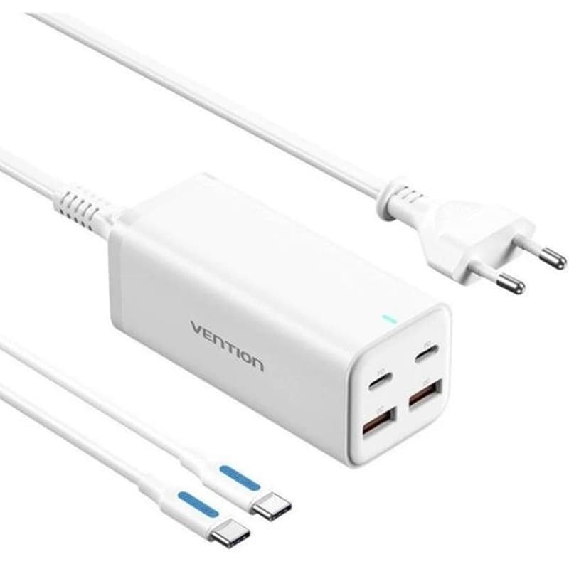 Φορτιστής Πρίζας Vention FBSWG-EU Gan USB-A 100W - Λευκό