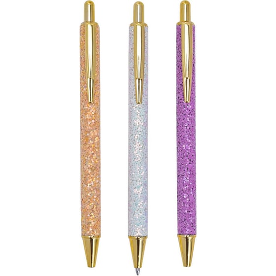 Στυλό&nbsp;Διαρκείας&nbsp;Posh+Pop Glitter&nbsp;Design&nbsp;(3 Τεμάχια) image 1