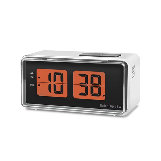 Ψηφιακό Ρολόι Life Επιτραπέζιο Retrolife B&W 12.2x6x 5.8 cm - Λευκό image 1