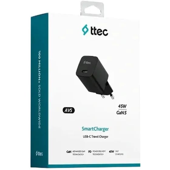 Φορτιστής Πρίζας Ttec SmartCharger GaN 45W - Black image 3