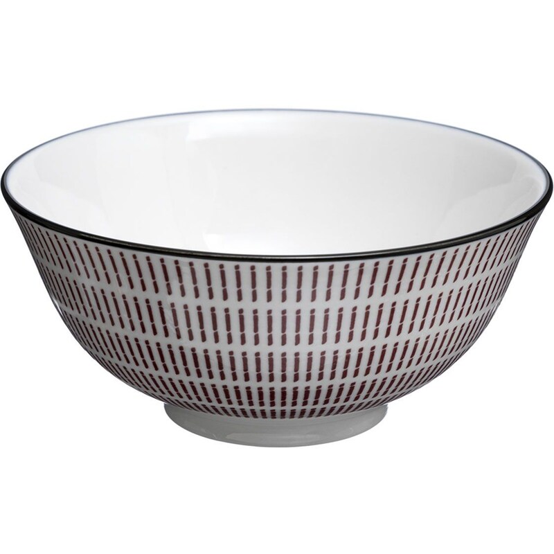 SPITISHOP Μπολ Spitishop Πορσελάνινο 15.4 cm - Λευκό/Κόκκινο