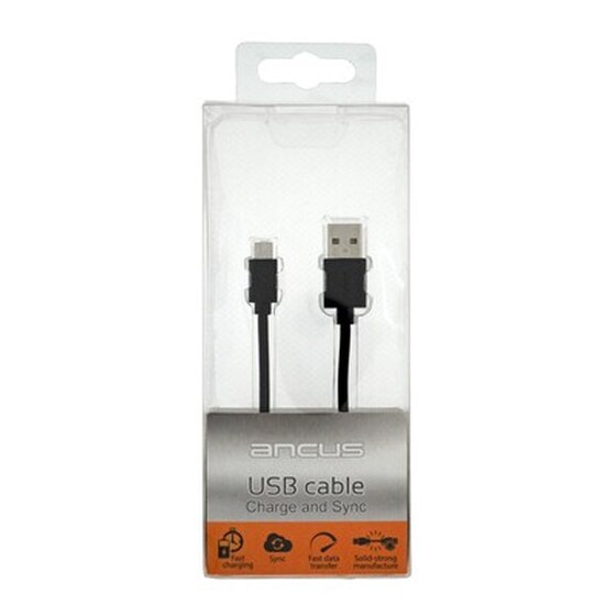 Καλώδιο δεδομένων Ancus Hiconnect Usb to Micro-usb 2.4A 1m - Black image 1