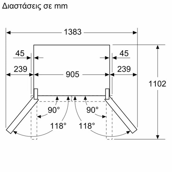 BOSCH KFI96AXEA Total No Frost 574 Lt Brushed Black Steel Ψυγείο Ντουλάπα image 11