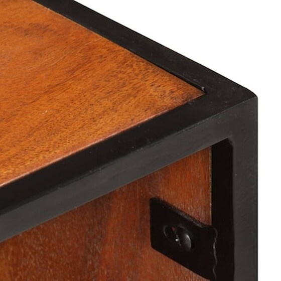 Κομοδίνο Vidaxl Από Μασίφ Ξύλο Ακακίας 40x30x50 cm - Καφέ Μαύρο image 5