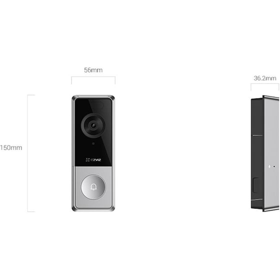 Κουδούνι Πόρτας EZVIZ HP8 Smart Doorbell με Κάμερα - Μαύρο image 3